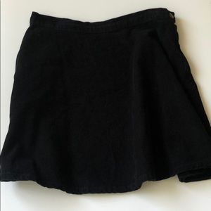American Apparel Black Corduroy A Line Mini Skirt